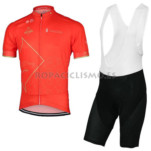 2017 Maillot Abu Dhabi Tour tirantes mangas cortas naranja